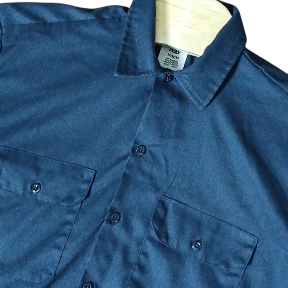 Dickies Flex Work Shirt Mens Medium Casual Twill Black Button Up Short Sleeve - Picture 1 of 6